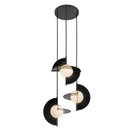 Scorpio 27-in Glossy Black/Opal Glass LED Chandelier - CH65127-GBK/OP-UNV