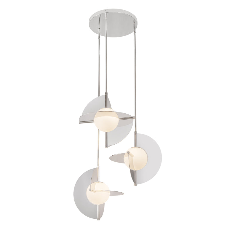 Scorpio 27-in Polished Nickel/Opal Glass LED Chandelier - CH65127-PN/OP-UNV