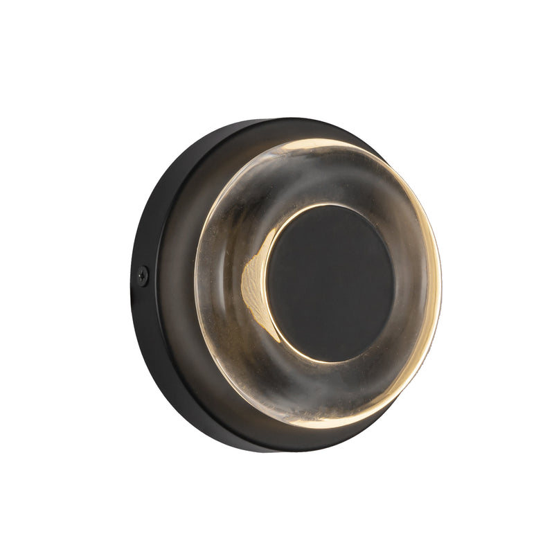 Stephord 4-in Black/Clear Glass LED Wall Sconce - WS97204-BK/CL