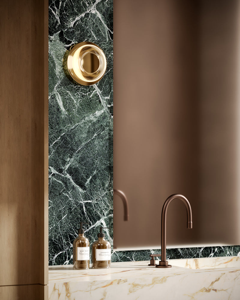 Stephord 4-in Metallic Brass/Clear Glass LED Wall Sconce - WS97204-MRB/CL