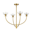 Sylvia 26-in Brushed Gold/Clear Glass 4 Lights Chandelier - CH515226BGCL