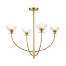 Sylvia 26-in Brushed Gold/Clear Glass 4 Lights Chandelier - CH515226BGCL