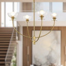 Sylvia 26-in Brushed Gold/Clear Glass 4 Lights Chandelier - CH515226BGCL