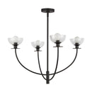 Sylvia 26-in Matte Black/Clear Glass 4 Lights Chandelier - CH515226MBCL