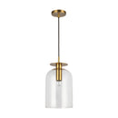 Sylvia 8-in Brushed Gold/Clear Glass 1 Light Pendant - PD515408BGCL