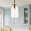 Sylvia 8-in Brushed Gold/Clear Glass 1 Light Pendant - PD515408BGCL