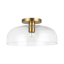 Sylvia 12-in Brushed Gold/Clear Glass 1 Light Semi-Flush - SF515712BGCL