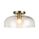 Sylvia 12-in Brushed Gold/Clear Glass 1 Light Semi-Flush - SF515712BGCL