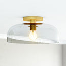 Sylvia 12-in Brushed Gold/Clear Glass 1 Light Semi-Flush - SF515712BGCL
