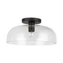 Sylvia 12-in Matte Black/Clear Glass 1 Light Semi-Flush - SF515712MBCL
