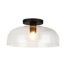 Sylvia 12-in Matte Black/Clear Glass 1 Light Semi-Flush - SF515712MBCL