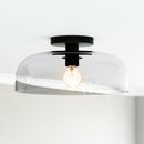 Sylvia 12-in Matte Black/Clear Glass 1 Light Semi-Flush - SF515712MBCL