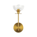 Sylvia 5-in Brushed Gold/Clear Glass 1 Light Wall Vanity - WV515205BGCL