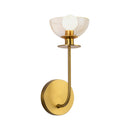 Sylvia 5-in Brushed Gold/Clear Glass 1 Light Wall Vanity - WV515205BGCL