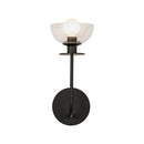 Sylvia 5-in Matte Black/Clear Glass 1 Light Wall Vanity - WV515205MBCL