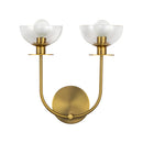 Sylvia 12-in Brushed Gold/Clear Glass 2 Lights Wall Vanity - WV515212BGCL