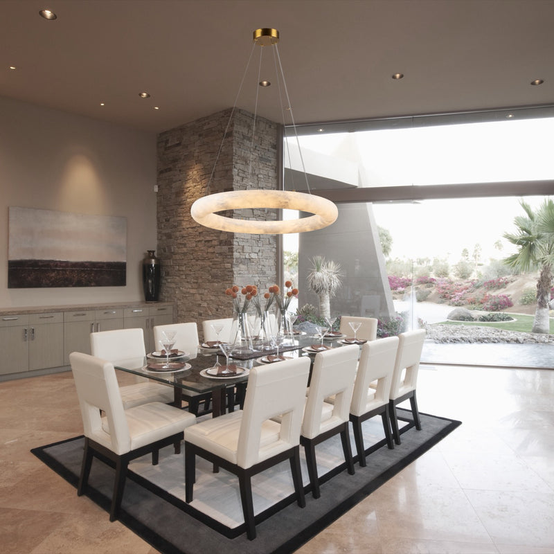 Camila 19" LED Pendant with Alabaster - AC7468BR