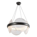 Taurus 22-in Urban Bronze/Clear Ribbed Glass LED Chandelier - CH13922-UBCR-UNV