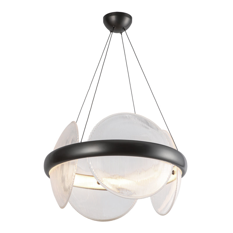 Taurus 22-in Urban Bronze/Clear Ribbed Glass LED Chandelier - CH13922-UBCR-UNV