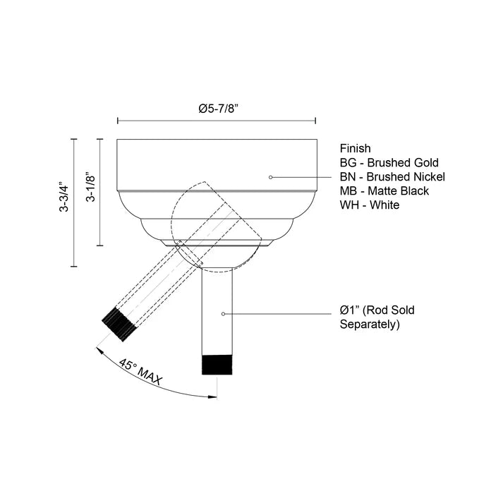 X-ADP 34 - Kuzco Sloped Ceiling Fan Adaptor