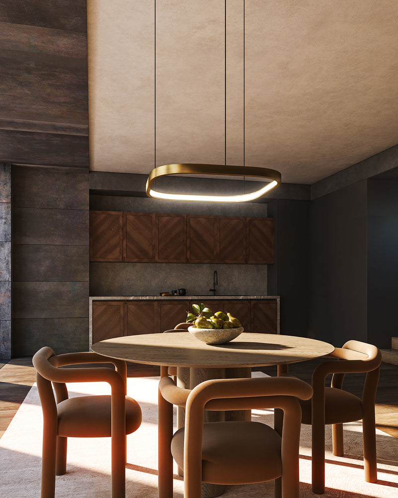 Yukon 31-in Vintage Brass LED Pendant - PD78031-VB-UNV