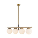 Zuri 37-in Brushed Gold/Opal Glass Socket Linear Pendant - LP421437BGOP