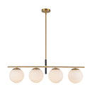 Zuri 37-in Brushed Gold/Opal Glass Socket Linear Pendant - LP421437BGOP