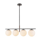 Zuri 37-in Matte Black/Opal Glass Socket Linear Pendant - LP421437MBOP