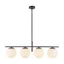 Zuri 37-in Matte Black/Opal Glass Socket Linear Pendant - LP421437MBOP