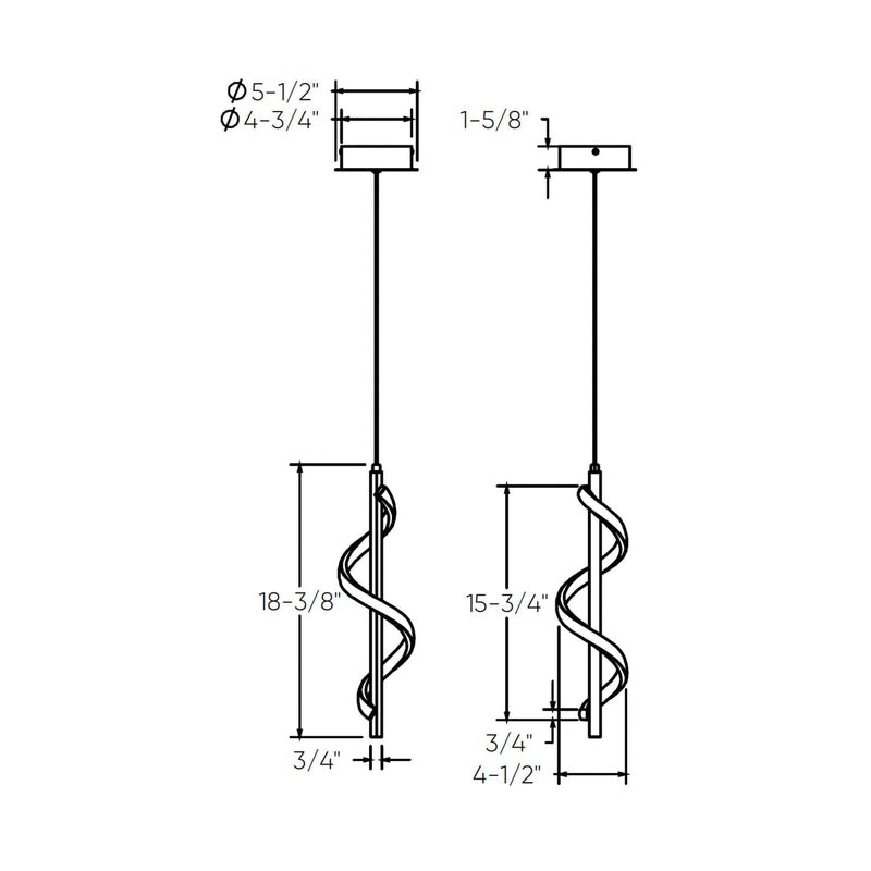 Spin - LED Pendant - BRPD18-CC-BK