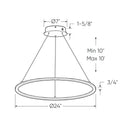 Circa - 24" LED Pendant white - RGPD24-CC-WH