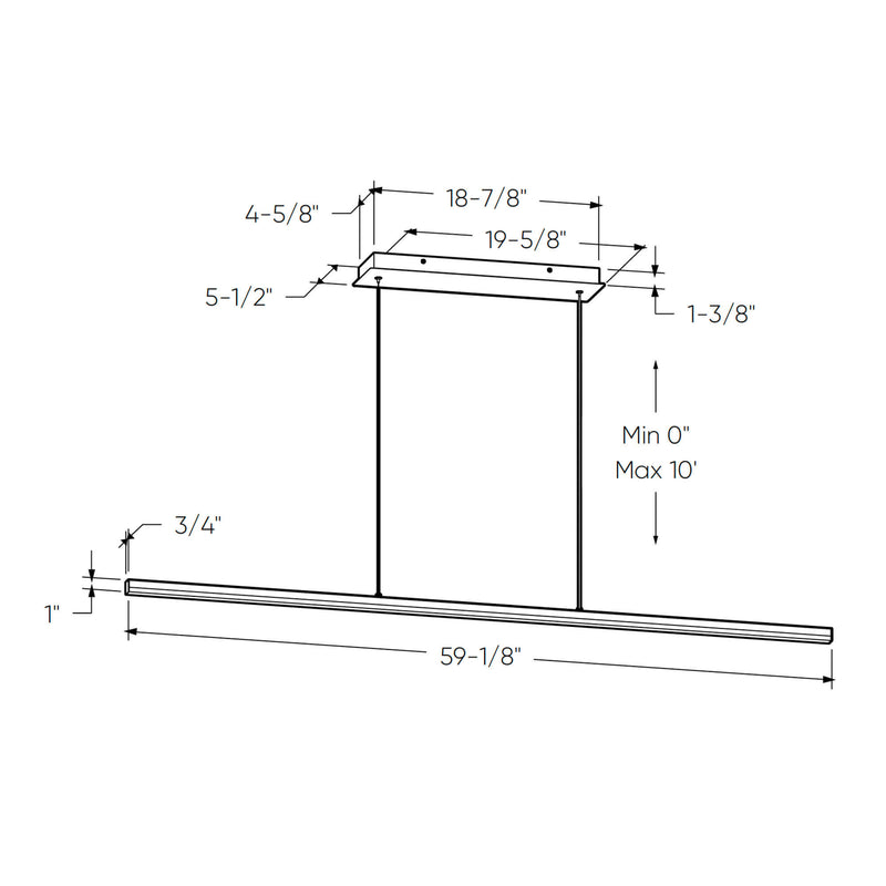 Current - Linear LED Pendant - SLPD60-CC-BK