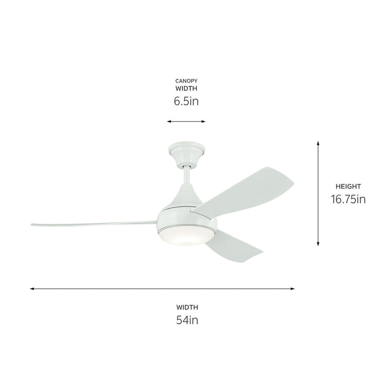 Ample - White Ceiling Fan  54" - 310354WH