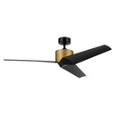 Almere - Natural Brass / Satin Black Ceiling Fan 56" -330130NBR