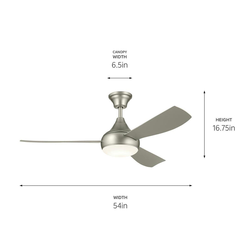 Ample - Brushed Nickel Ceiling Fan 54" -310354NI