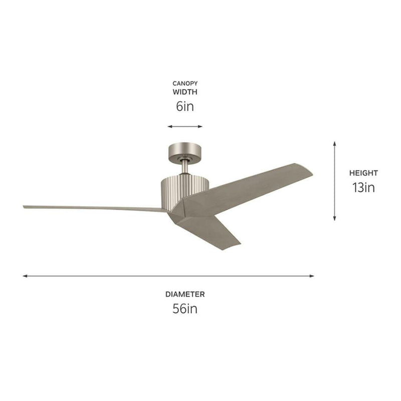 Almere - Brushed Nickel Ceiling Fan 56" -330130NI