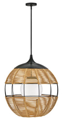 19675bk-nat - outdoor hanging Black with Light Natural Nylon Shade - www.donslighthouse.ca