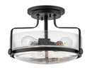 3641bk-cs - semi flush Black with Clear Seedy glass - www.donslighthouse.ca