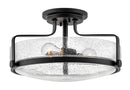 3643bk-cs - semi flush Black with Clear Seedy glass - www.donslighthouse.ca