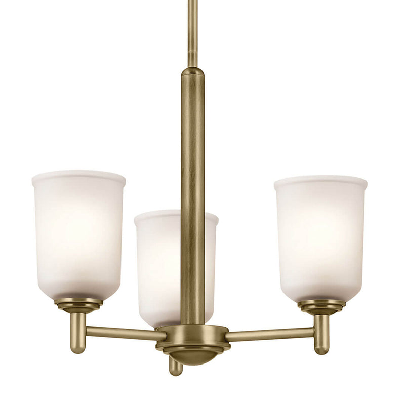 Shailene Natural Brass Mini Chandelier 3Lt - 43670NBR