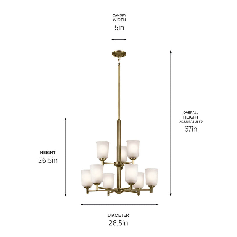 Shailene Natural Brass Chandelier 9LT - 43672NBR