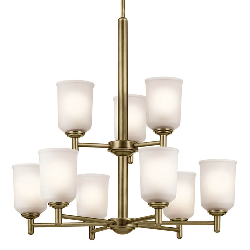 43672NBR - chandelier multi tier Natural Brass - Dons Light House