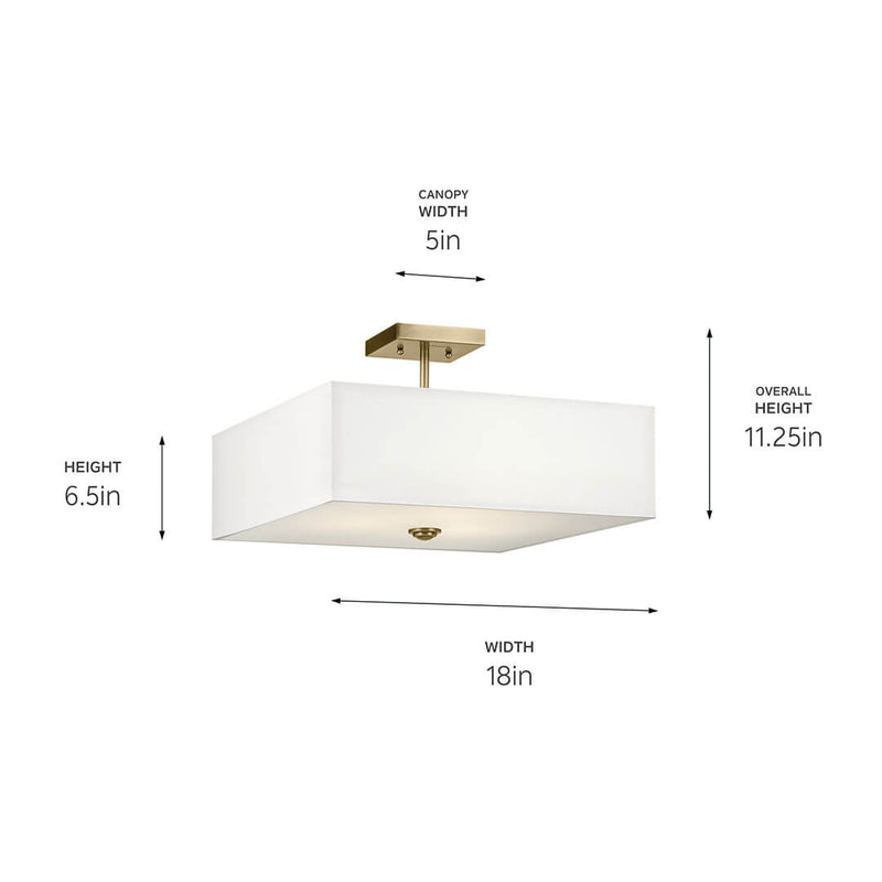 Shailene Natural Brass Semi Flush 3Lt - 43693NBR