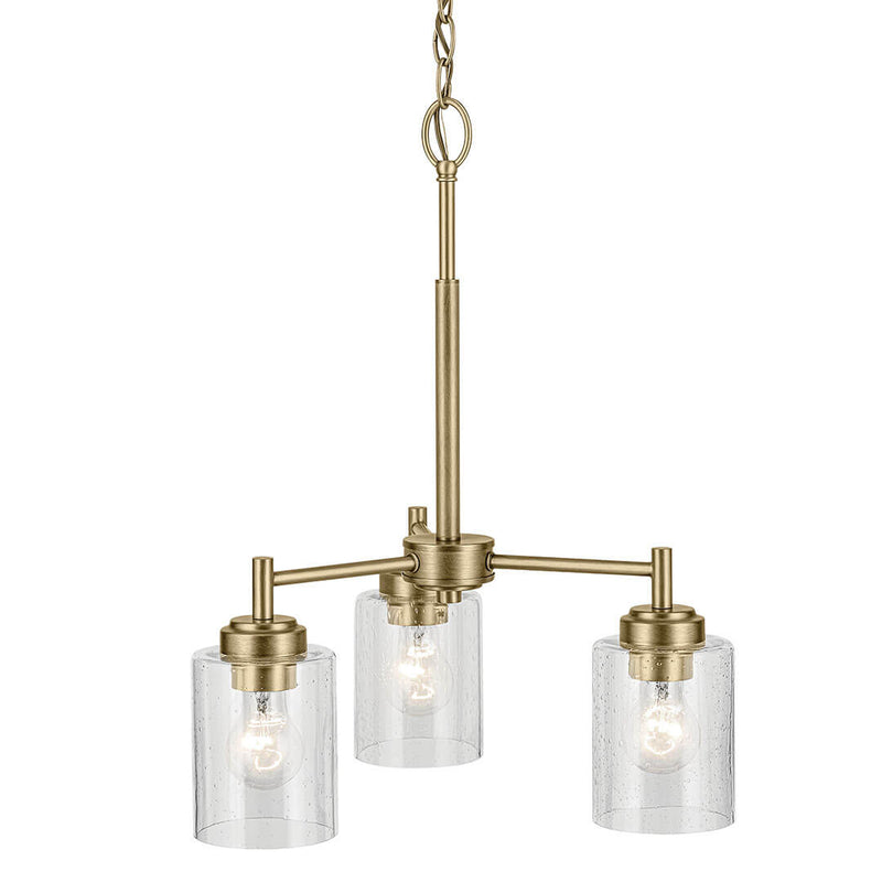 Winslow Natural Brass Mini Chandelier 3Lt - 44029NBR