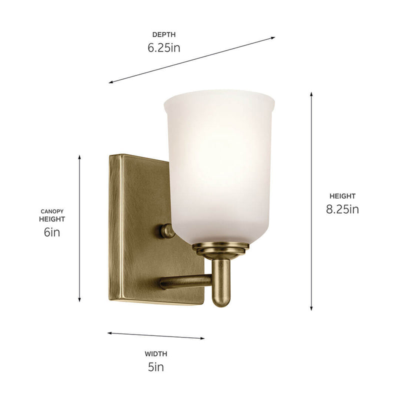 Shailene Natural Brass Wall Sconce 1Lt - 45572NBR