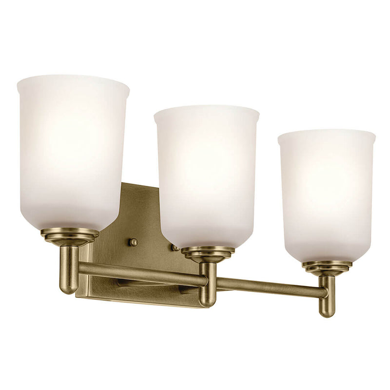 45574NBR - vanity 3 light Natural Brass - Dons Light House