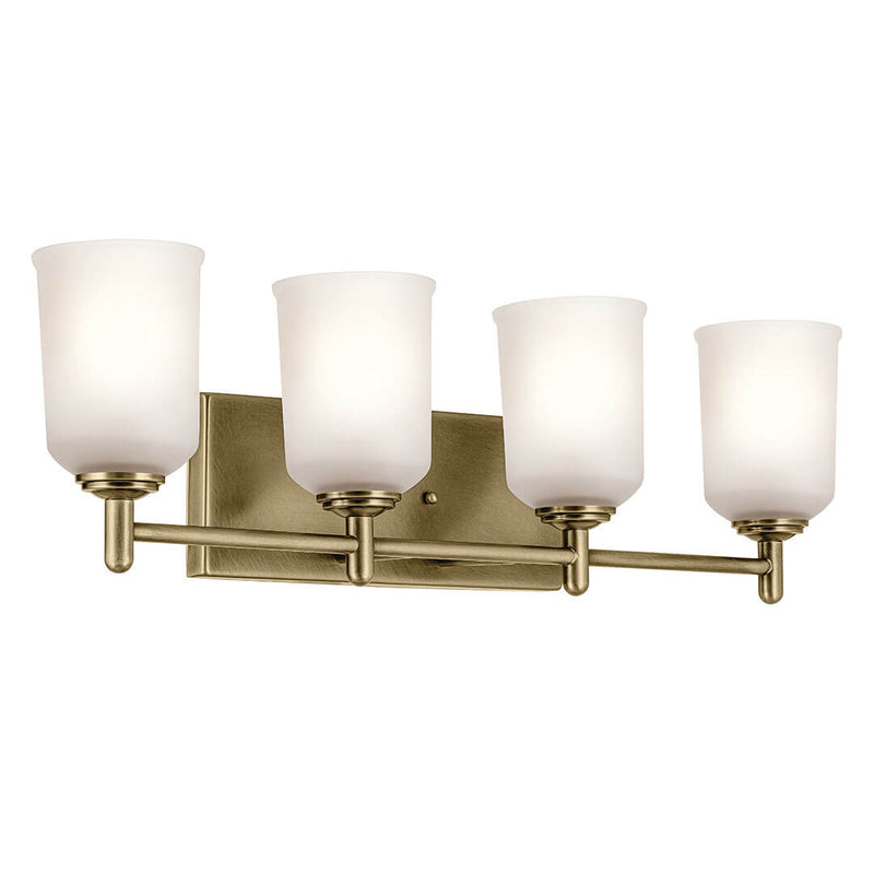 45575NBR - vanity 4 light Natural Brass - Dons Light House