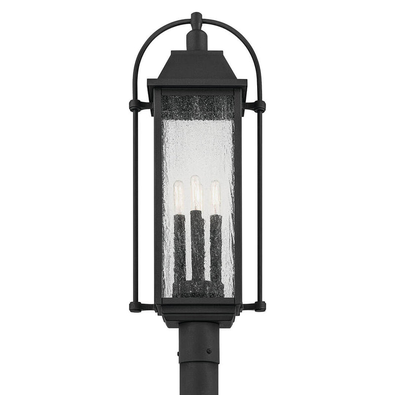 Harbor Row Textured Black Outdoor Post Mt 4Lt - 49717BKT