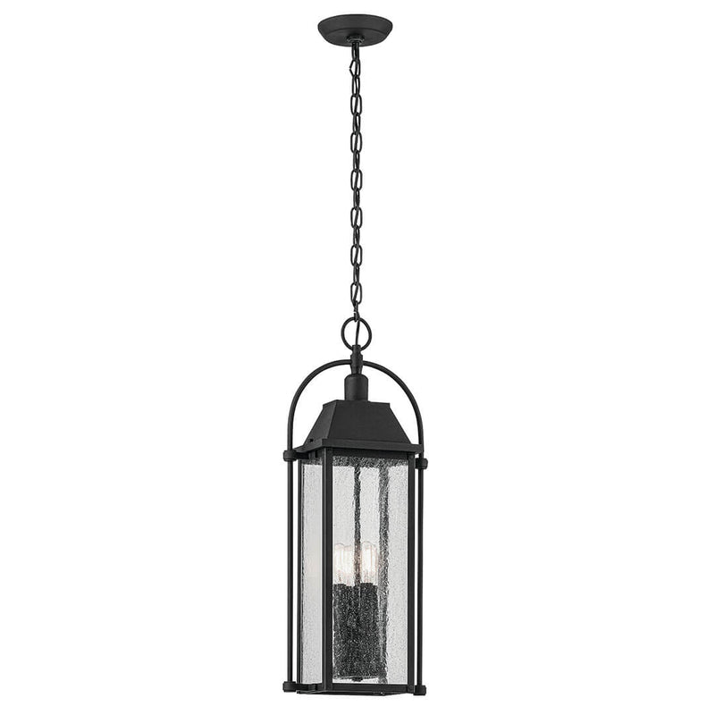 Harbor Row Textured Black Outdoor Pendant 4Lt - 49718BKT