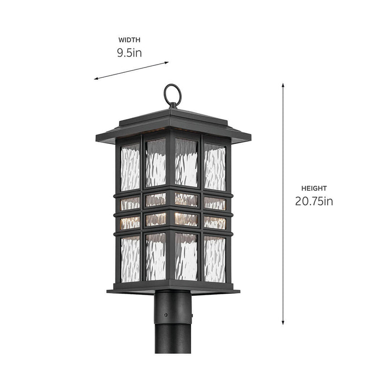 Beacon Square Textured Black Outdoor Post Mt 1Lt - 49832BKT